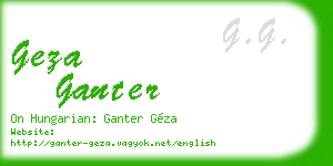 geza ganter business card