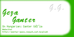 geza ganter business card